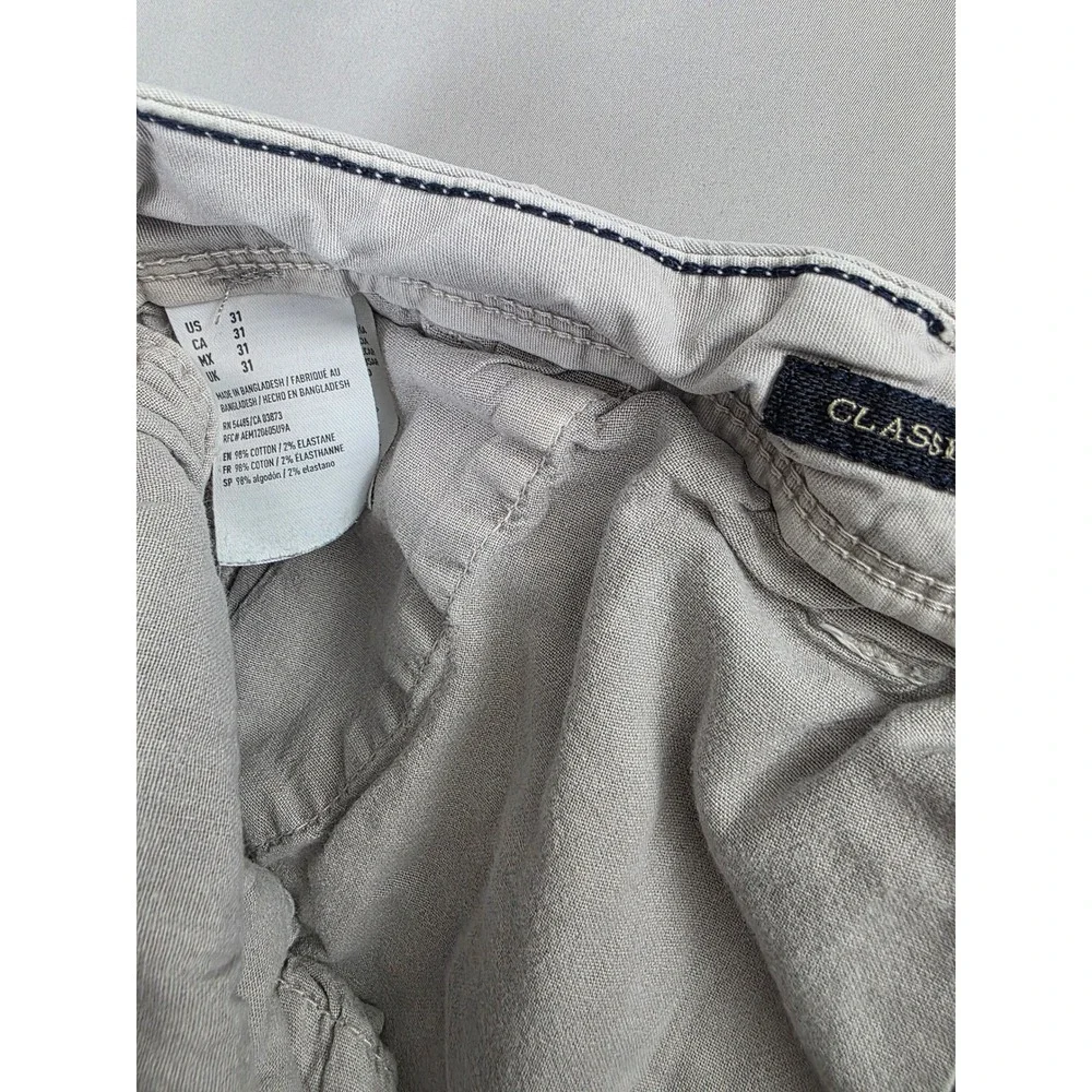 American Eagle Mens Next Level Flex Chino Shorts Gray Size 31 8 Inch Inseam